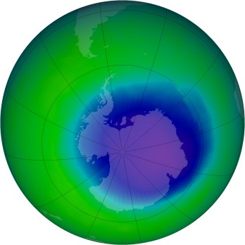 November 1996 monthly mean Antarctic ozone